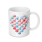 Love Heart Mug, Red and Blue Hearts Coffee Mug, Valentine's Day Gift, Cute Mug, Gift for Her, Hearts Mug, Unique Mugs, Holiday Mugs - Tawshia